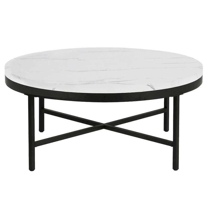 Table basse Xivil ronde en verre et acier