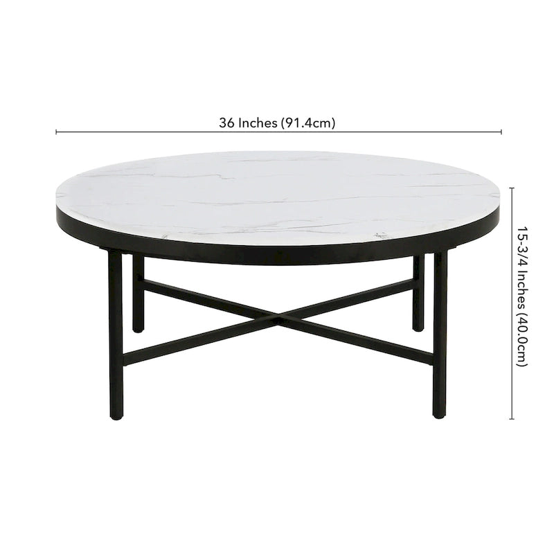 Table basse Xivil ronde en verre et acier