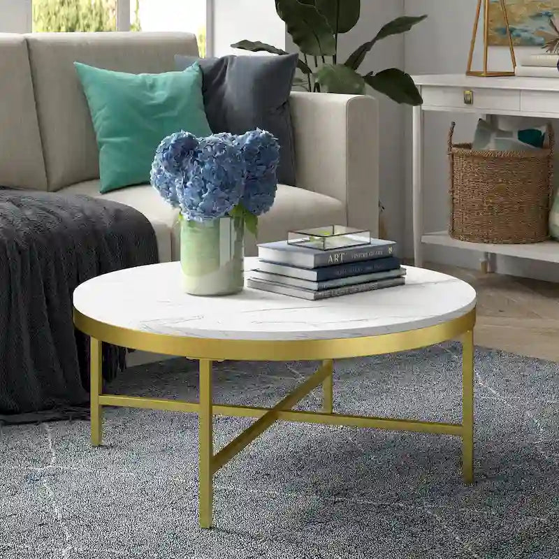 Table basse Xivil ronde en verre et acier