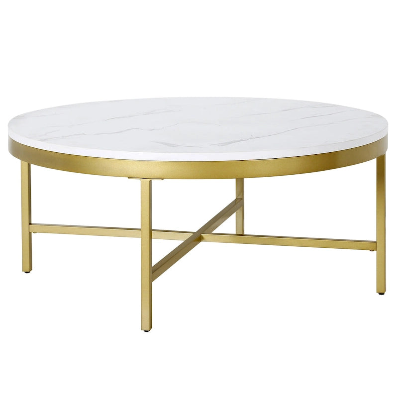 Table basse Xivil ronde en verre et acier