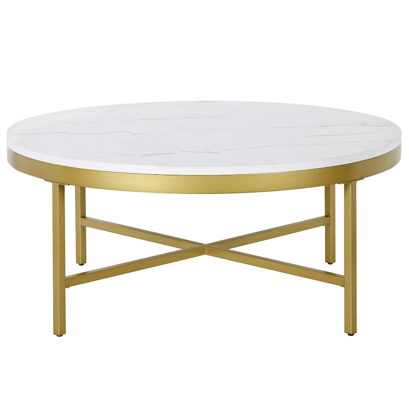 Table basse Xivil ronde en verre et acier
