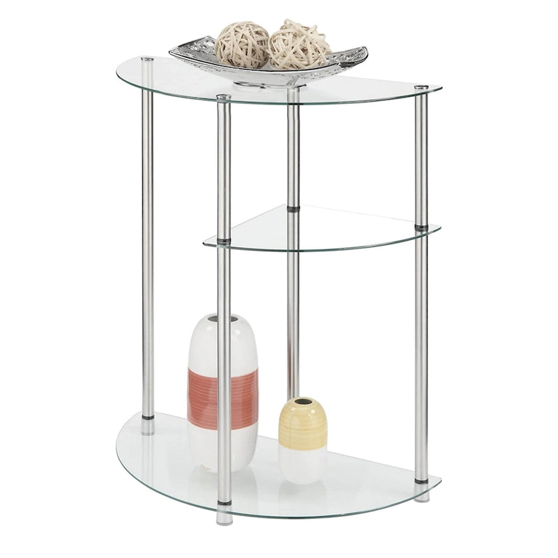 Convenience Concepts Table de couloir d'entrée à 3 niveaux en verre classique
