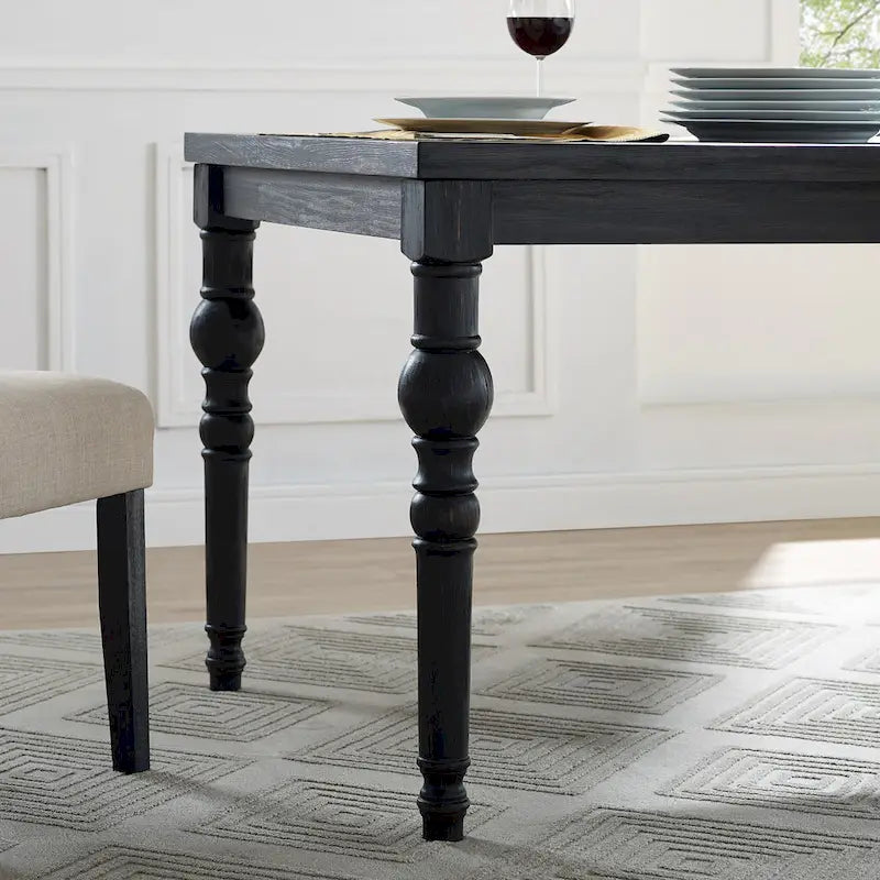 Ensemble de salle à manger 6 pièces en bois cérusé foncé rembourré Leviton de Roundhill Furniture