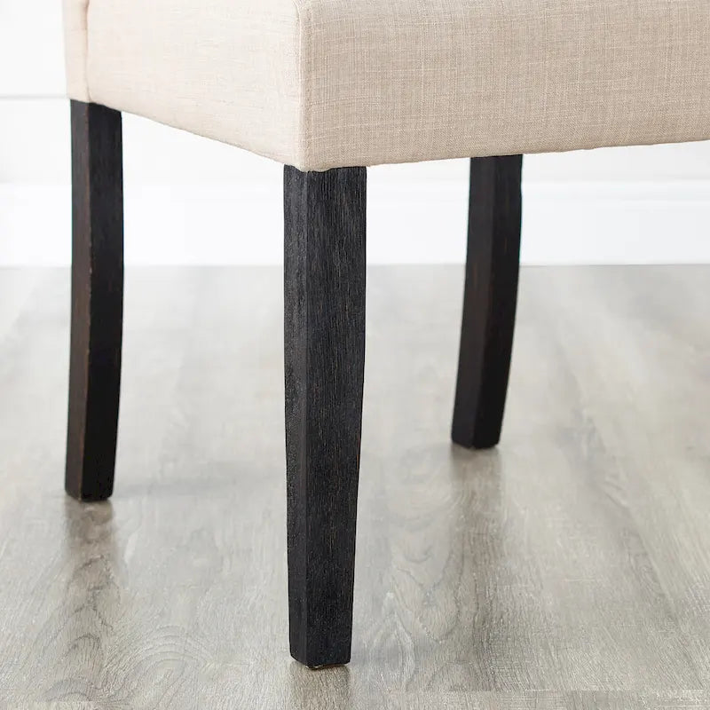 Ensemble de salle à manger 6 pièces en bois cérusé foncé rembourré Leviton de Roundhill Furniture