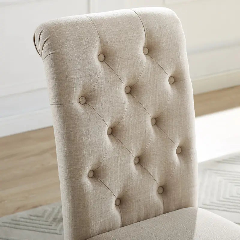 Ensemble de salle à manger 6 pièces en bois cérusé foncé rembourré Leviton de Roundhill Furniture