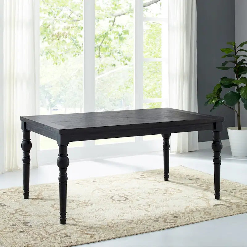 Ensemble de salle à manger 6 pièces en bois cérusé foncé rembourré Leviton de Roundhill Furniture