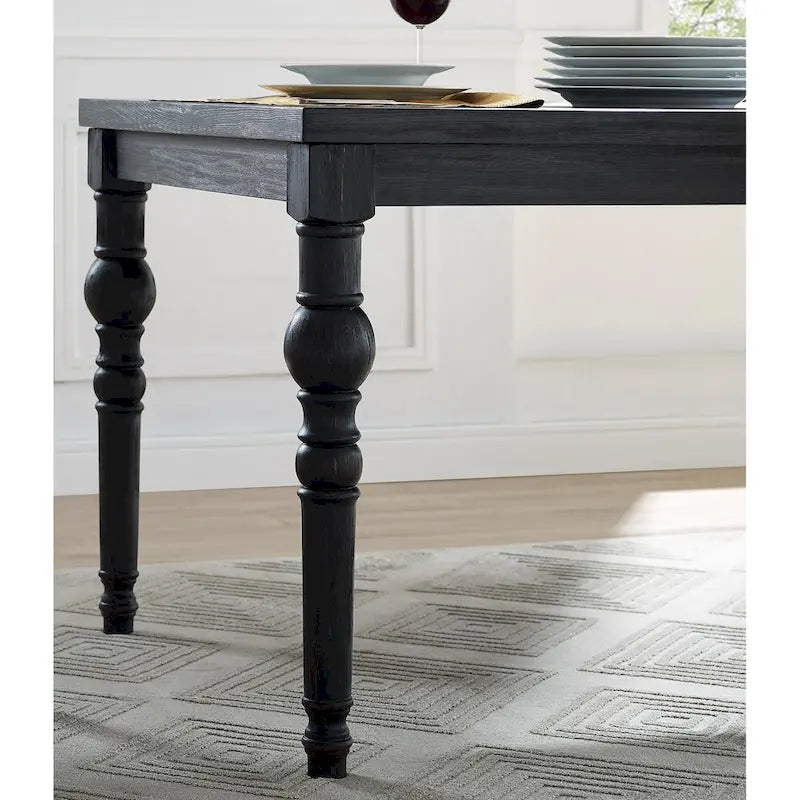 Ensemble de salle à manger 6 pièces en bois cérusé foncé rembourré Leviton de Roundhill Furniture