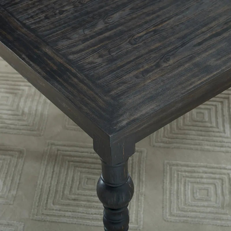 Ensemble de salle à manger 6 pièces en bois cérusé foncé rembourré Leviton de Roundhill Furniture