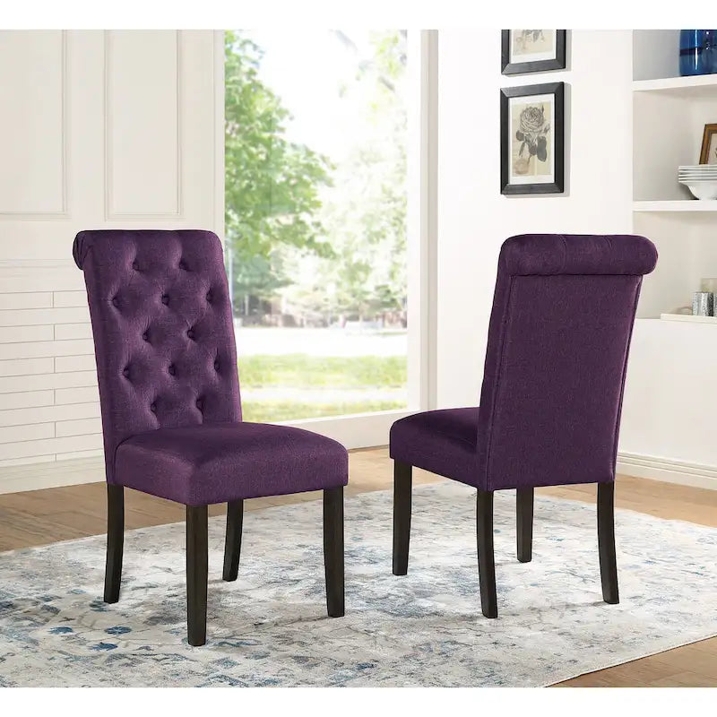 Ensemble de salle à manger 6 pièces en bois cérusé foncé rembourré Leviton de Roundhill Furniture