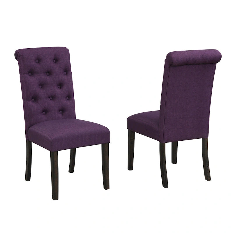 Ensemble de salle à manger 6 pièces en bois cérusé foncé rembourré Leviton de Roundhill Furniture