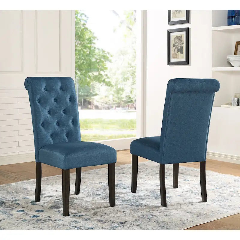 Ensemble de salle à manger 6 pièces en bois cérusé foncé rembourré Leviton de Roundhill Furniture