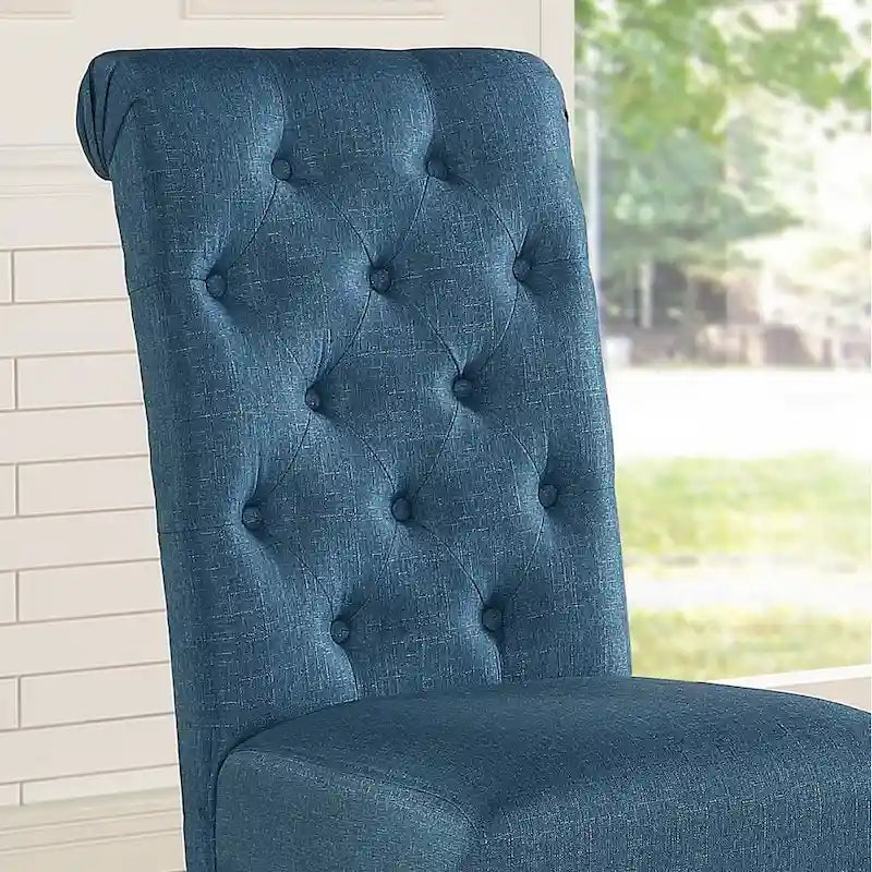 Ensemble de salle à manger 6 pièces en bois cérusé foncé rembourré Leviton de Roundhill Furniture