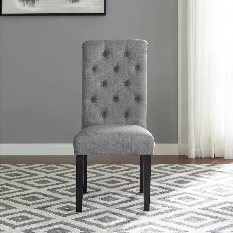 Ensemble de salle à manger 6 pièces en bois cérusé foncé rembourré Leviton de Roundhill Furniture