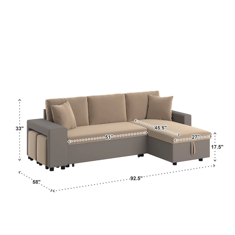 Canapé convertible 2 tons Lorca avec rangement par iNSPIRE Q Modern