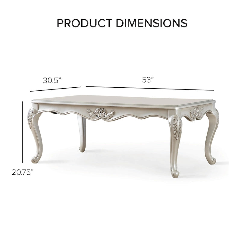 Table basse traditionnelle Clarissa en bois massif avec pieds sculptés de Furniture of America