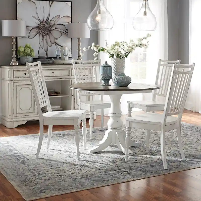 Ensemble Magnolia Manor de 5 pièces à rabat, blanc antique écorce patinée, option 5