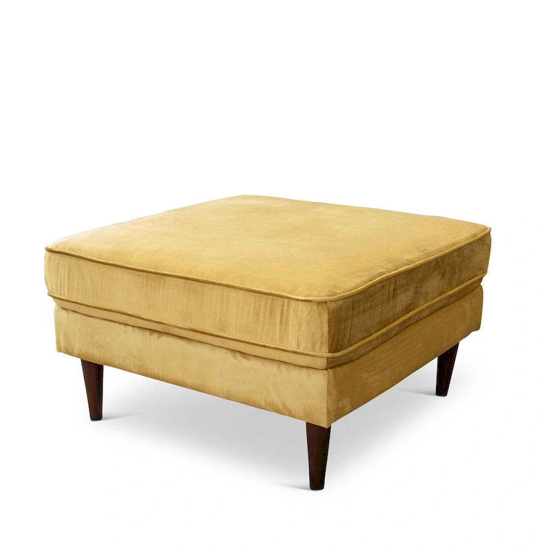 Flavia Pouf Carré en Velours Mid-Century Modern
