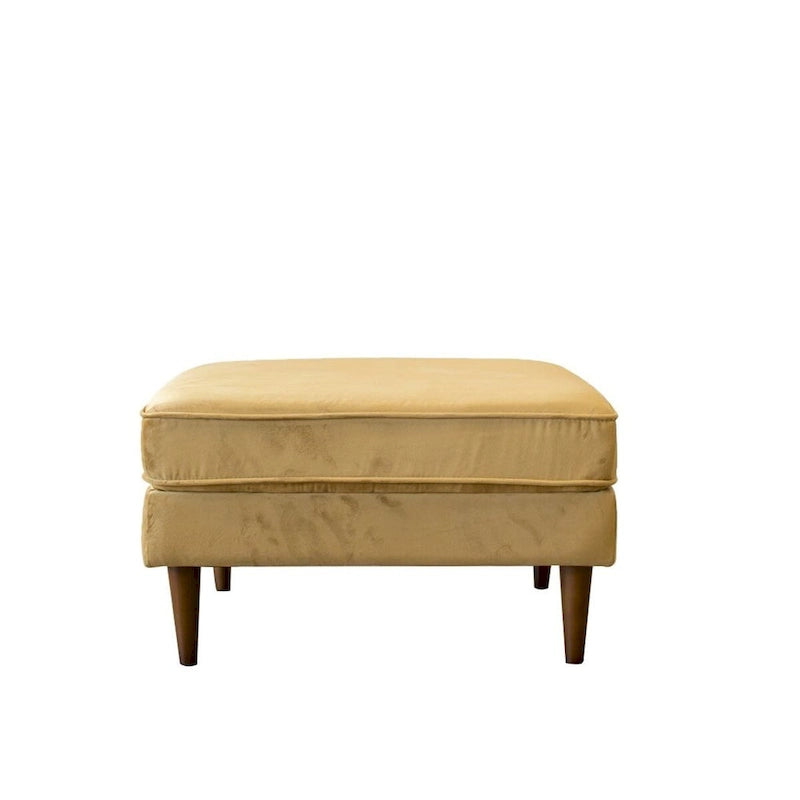 Flavia Pouf Carré en Velours Mid-Century Modern