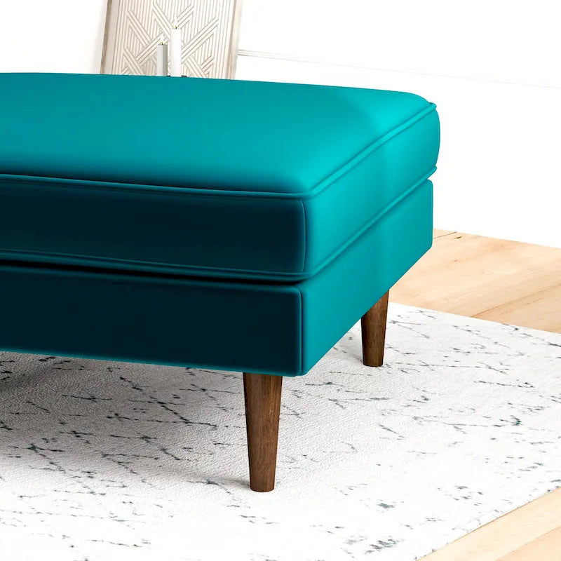 Flavia Pouf Carré en Velours Mid-Century Modern
