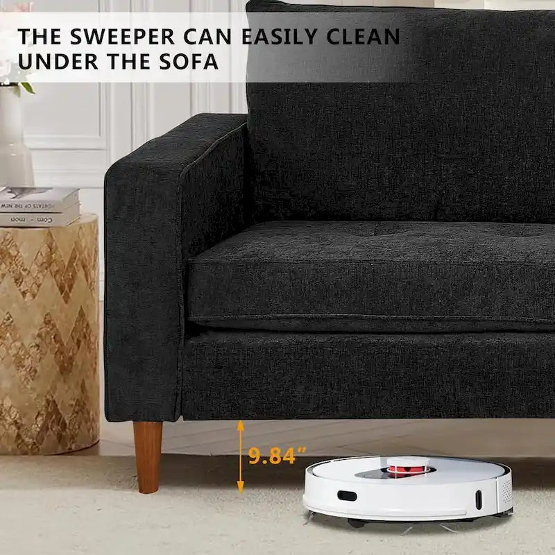 82,68 Canapé de salon, Causeuse avec port USB/Type-C, Causeuse confortable en chenille avec housse amovible