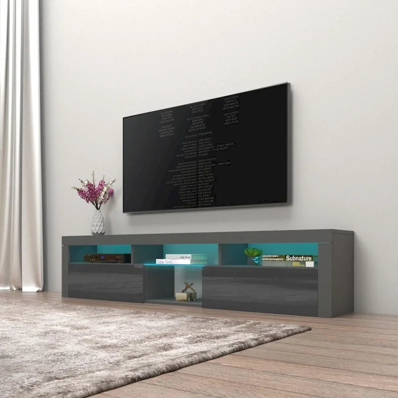 Meuble TV Mural Flottant Bari 200 avec LED 16 Couleurs