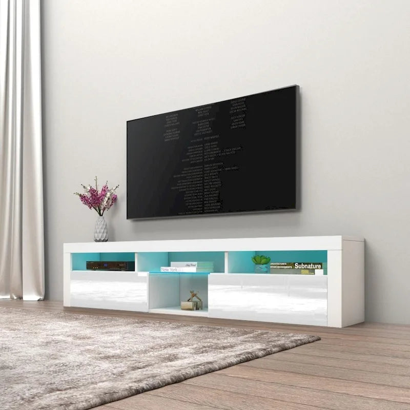 Meuble TV Mural Flottant Bari 200 avec LED 16 Couleurs