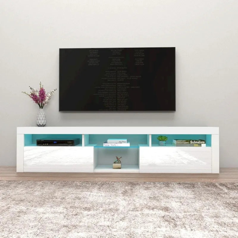Meuble TV Mural Flottant Bari 200 avec LED 16 Couleurs