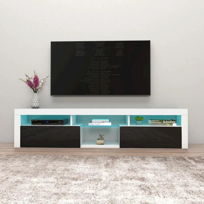 Meuble TV Mural Flottant Bari 200 avec LED 16 Couleurs