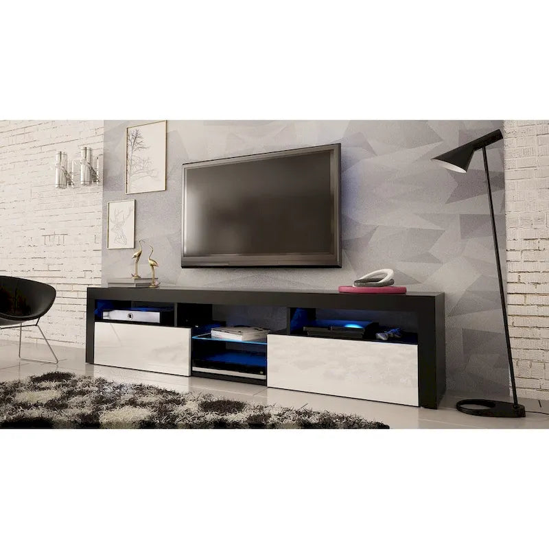 Meuble TV Mural Flottant Bari 200 avec LED 16 Couleurs