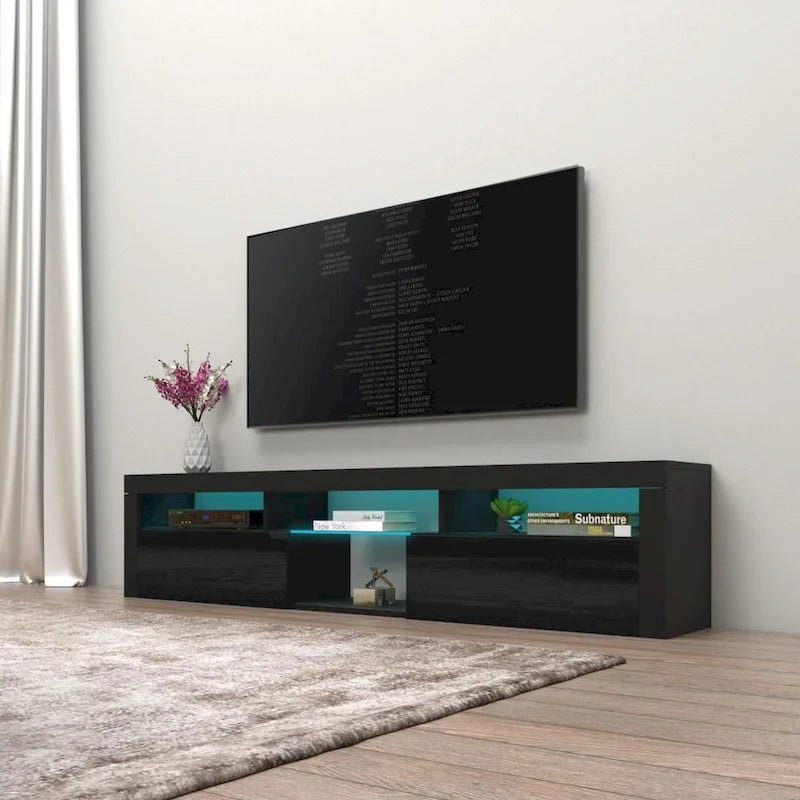 Meuble TV Mural Flottant Bari 200 avec LED 16 Couleurs