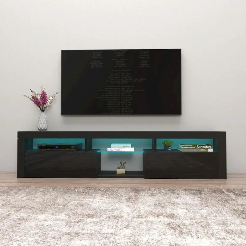 Meuble TV Mural Flottant Bari 200 avec LED 16 Couleurs