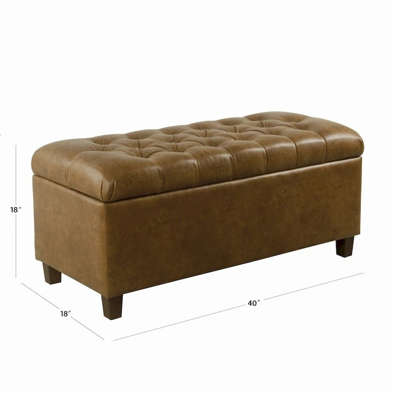 Banc de rangement capitonné Caluire Copper Grove