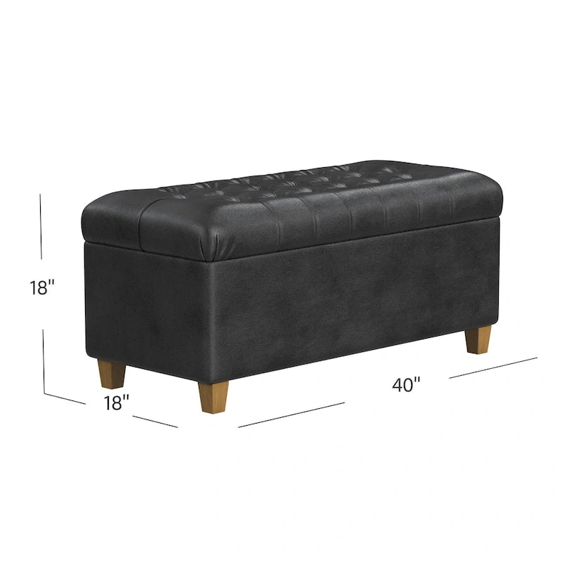 Banc de rangement capitonné Caluire Copper Grove