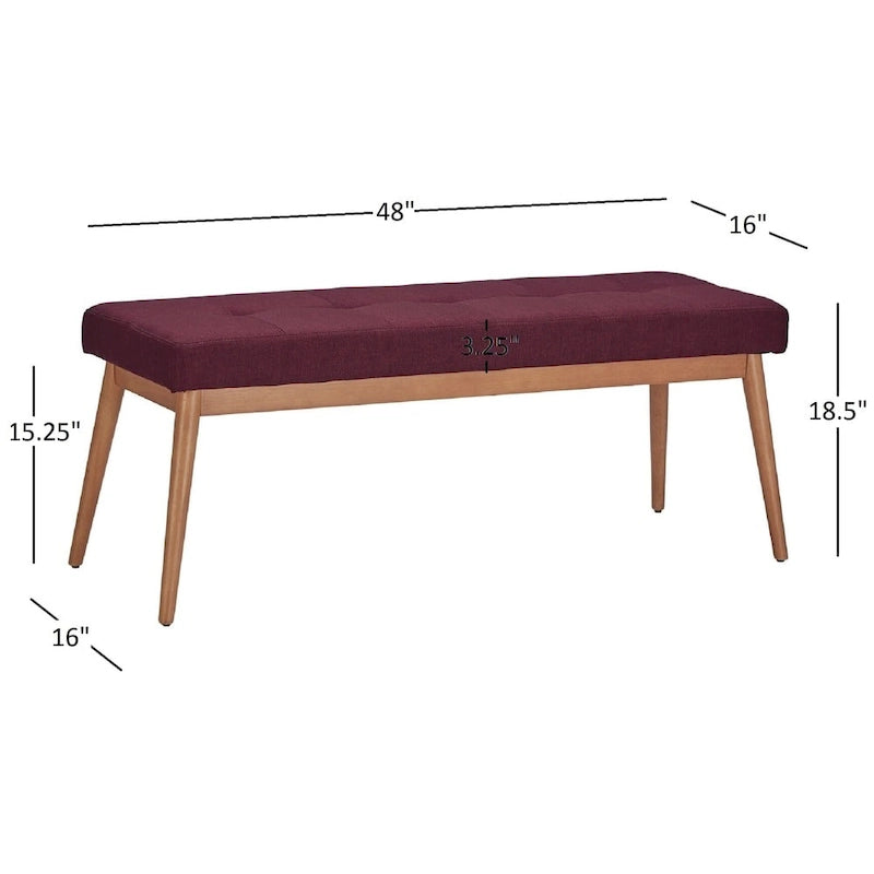 Banc de salle à manger Sasha Oak en lin à pieds inclinés iNSPIRE Q Modern