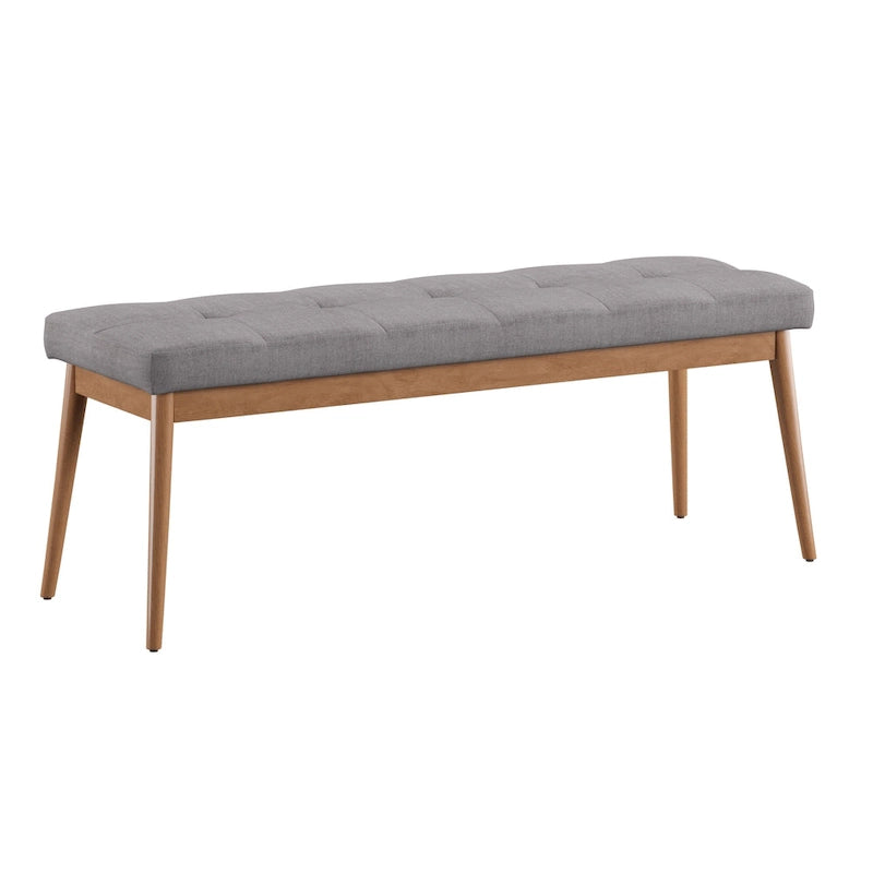 Banc de salle à manger Sasha Oak en lin à pieds inclinés iNSPIRE Q Modern