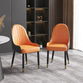 Lot de 2 chaises de salle à manger modernes rembourrées en cuir PU