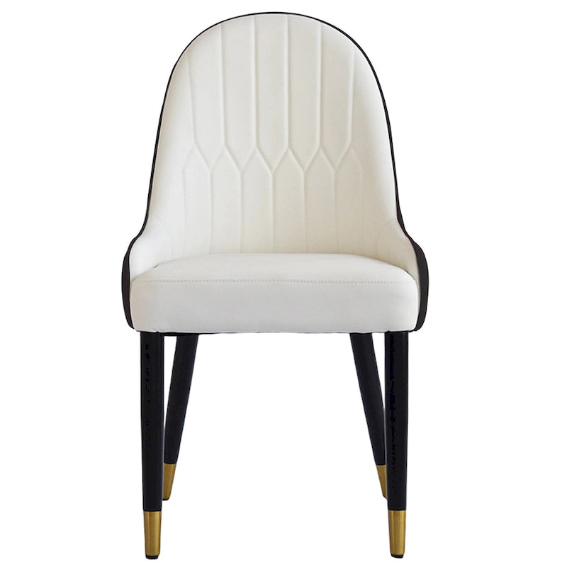 Lot de 2 chaises de salle à manger modernes rembourrées en cuir PU