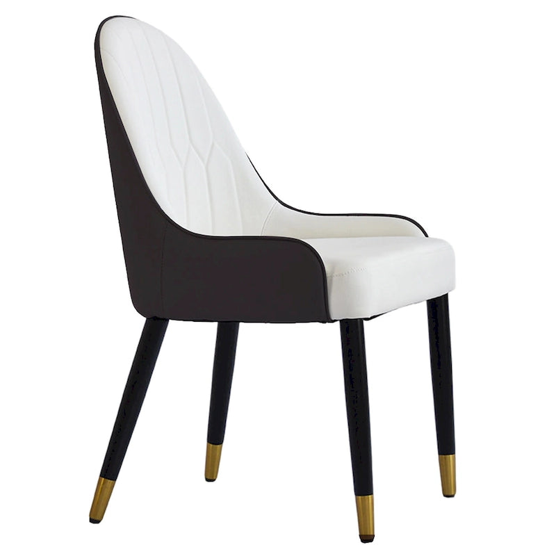 Lot de 2 chaises de salle à manger modernes rembourrées en cuir PU