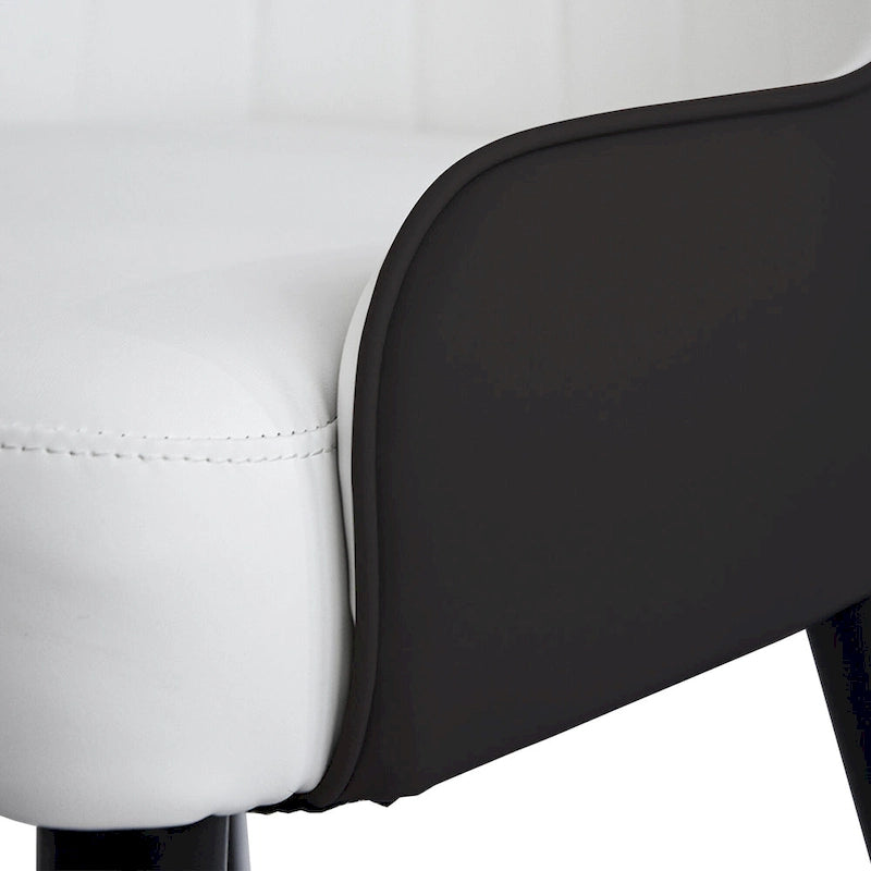 Lot de 2 chaises de salle à manger modernes rembourrées en cuir PU