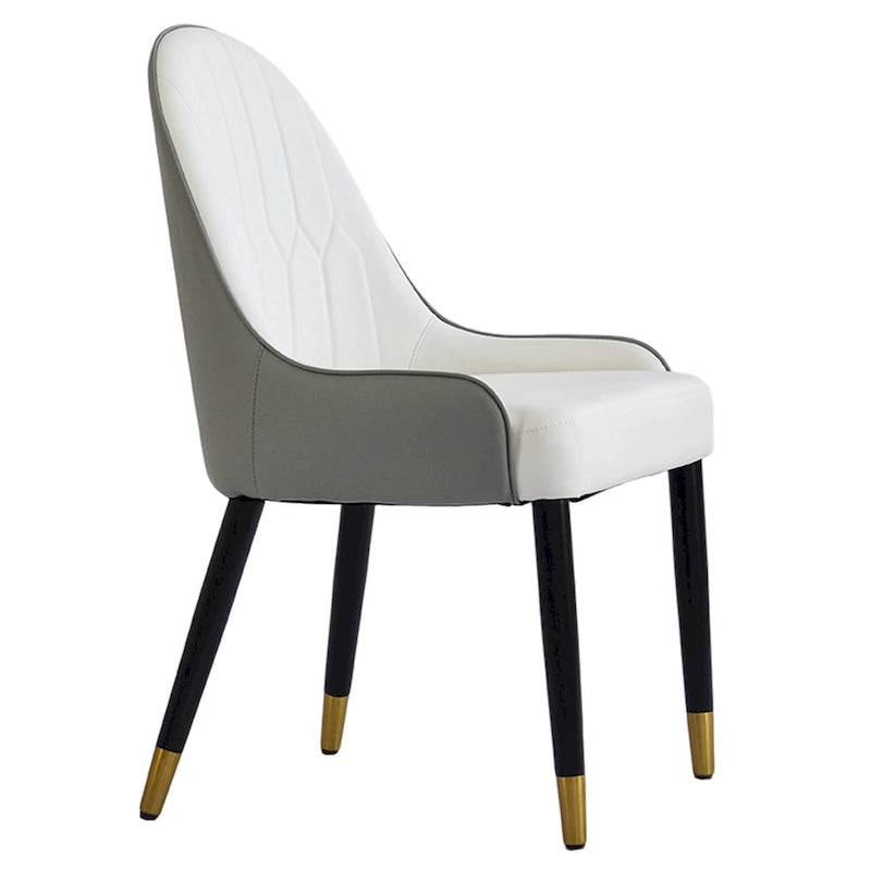 Lot de 2 chaises de salle à manger modernes rembourrées en cuir PU