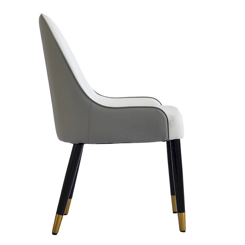 Lot de 2 chaises de salle à manger modernes rembourrées en cuir PU