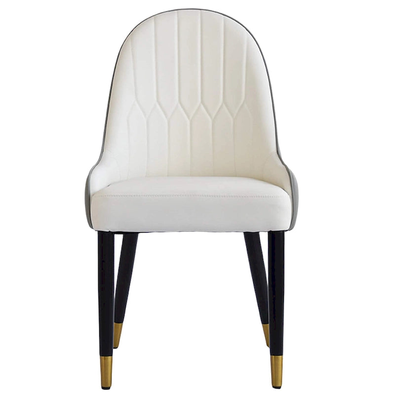 Lot de 2 chaises de salle à manger modernes rembourrées en cuir PU