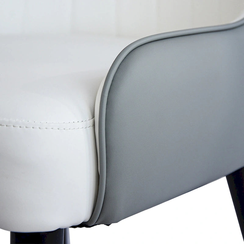 Lot de 2 chaises de salle à manger modernes rembourrées en cuir PU