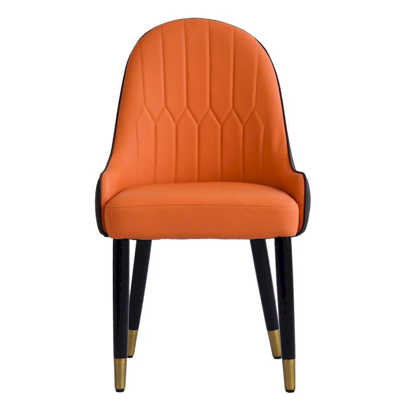 Lot de 2 chaises de salle à manger modernes rembourrées en cuir PU