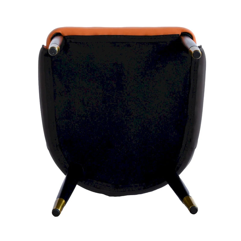 Lot de 2 chaises de salle à manger modernes rembourrées en cuir PU