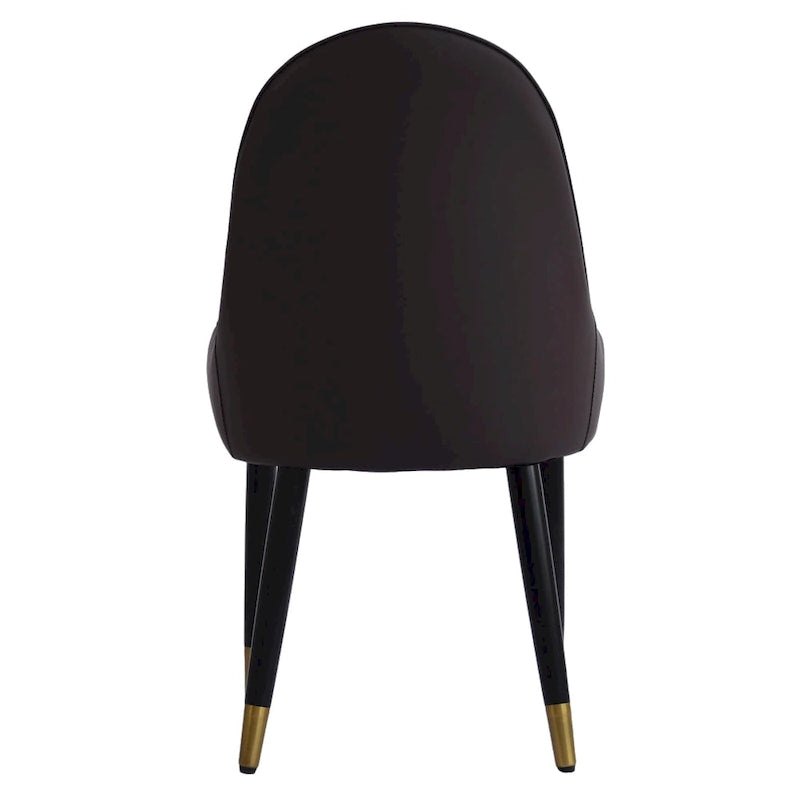 Lot de 2 chaises de salle à manger modernes rembourrées en cuir PU