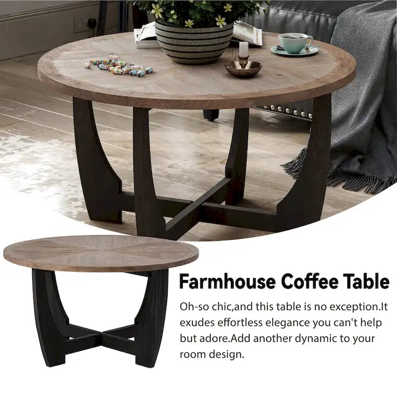 COZAYH Table d'appoint rustique de ferme, table basse d'appoint de style champêtre français pour la famille, petits espaces