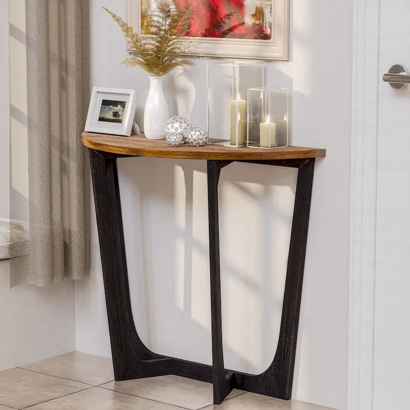 COZAYH Table d'appoint rustique de ferme, table basse d'appoint de style champêtre français pour la famille, petits espaces