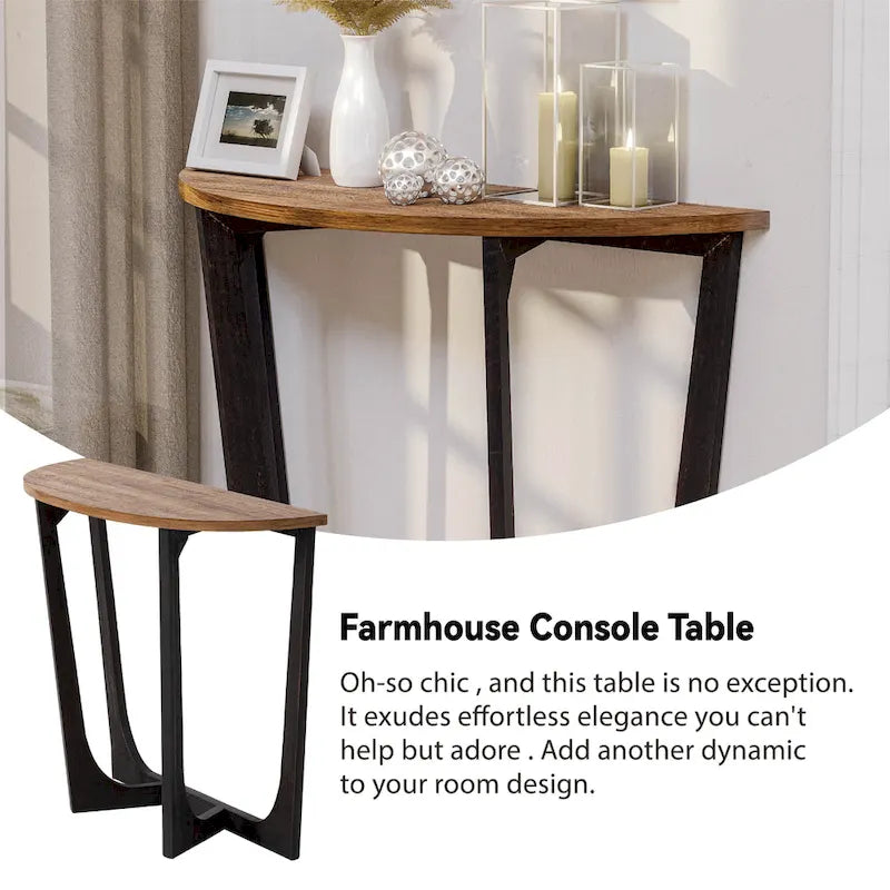 COZAYH Table d'appoint rustique de ferme, table basse d'appoint de style champêtre français pour la famille, petits espaces