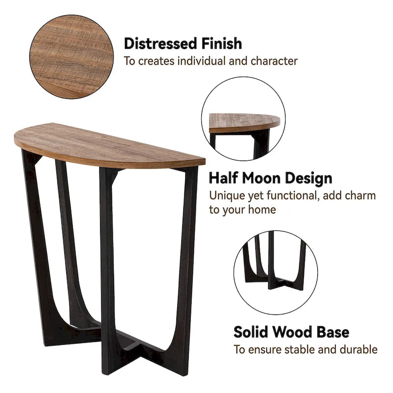 COZAYH Table d'appoint rustique de ferme, table basse d'appoint de style champêtre français pour la famille, petits espaces